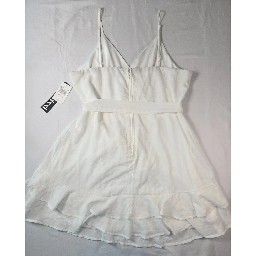 Trixxi White Faux Wrap Mini Dress Size XXL Bridal‎ Shower Feminine Summer Party